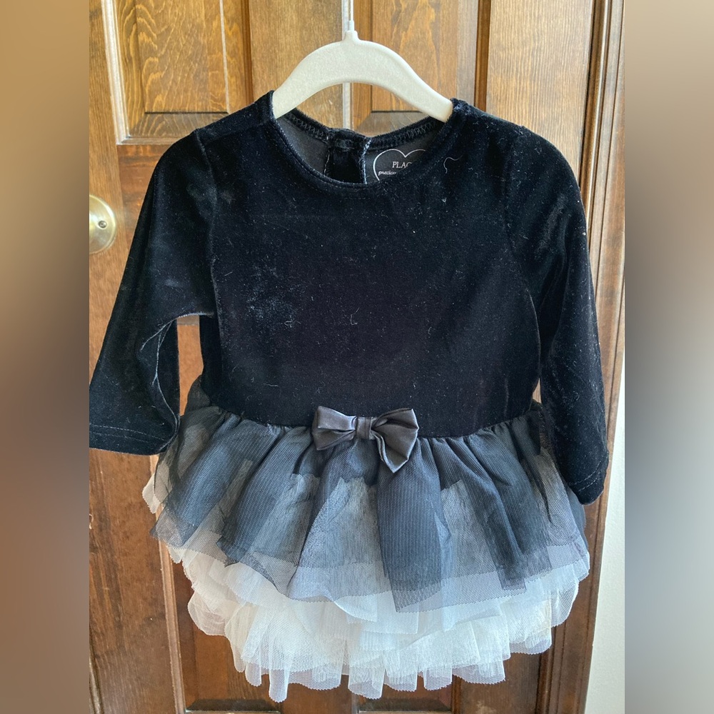 Infant Black Velvet dress with tutu